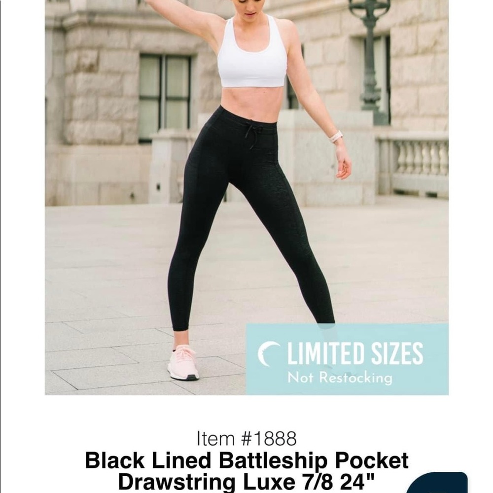 ZYIA black lined battleship tie leggings